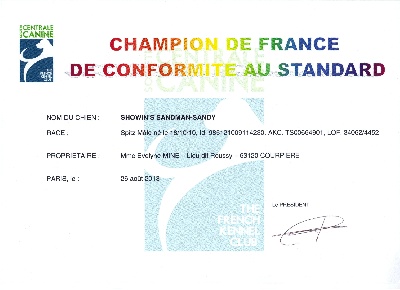 SANDY CHAMPION DE FRANCE !